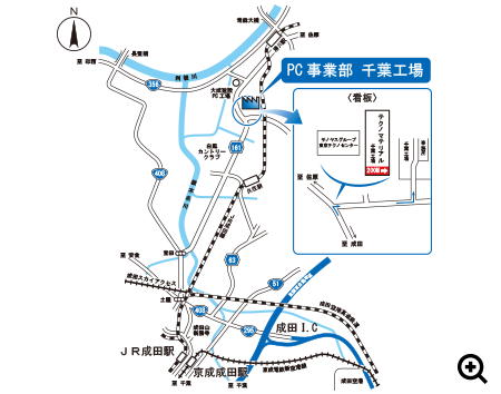 千葉工場への地図
