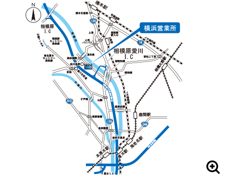 横浜営業所への地図